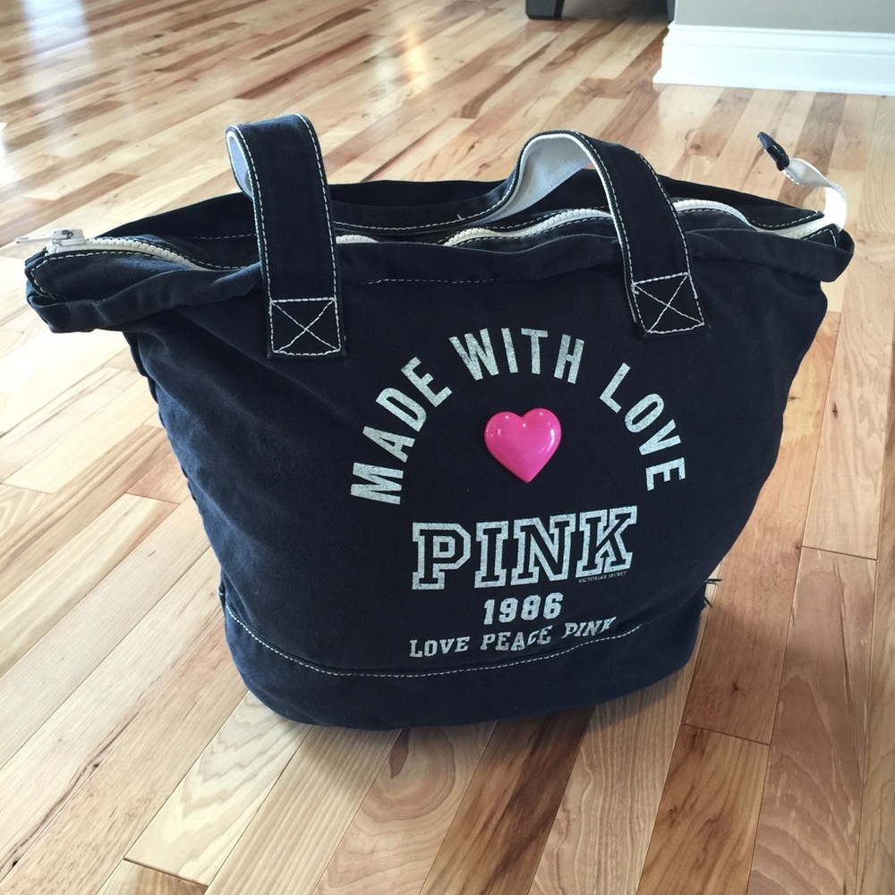 VS Pink canvas tote bag